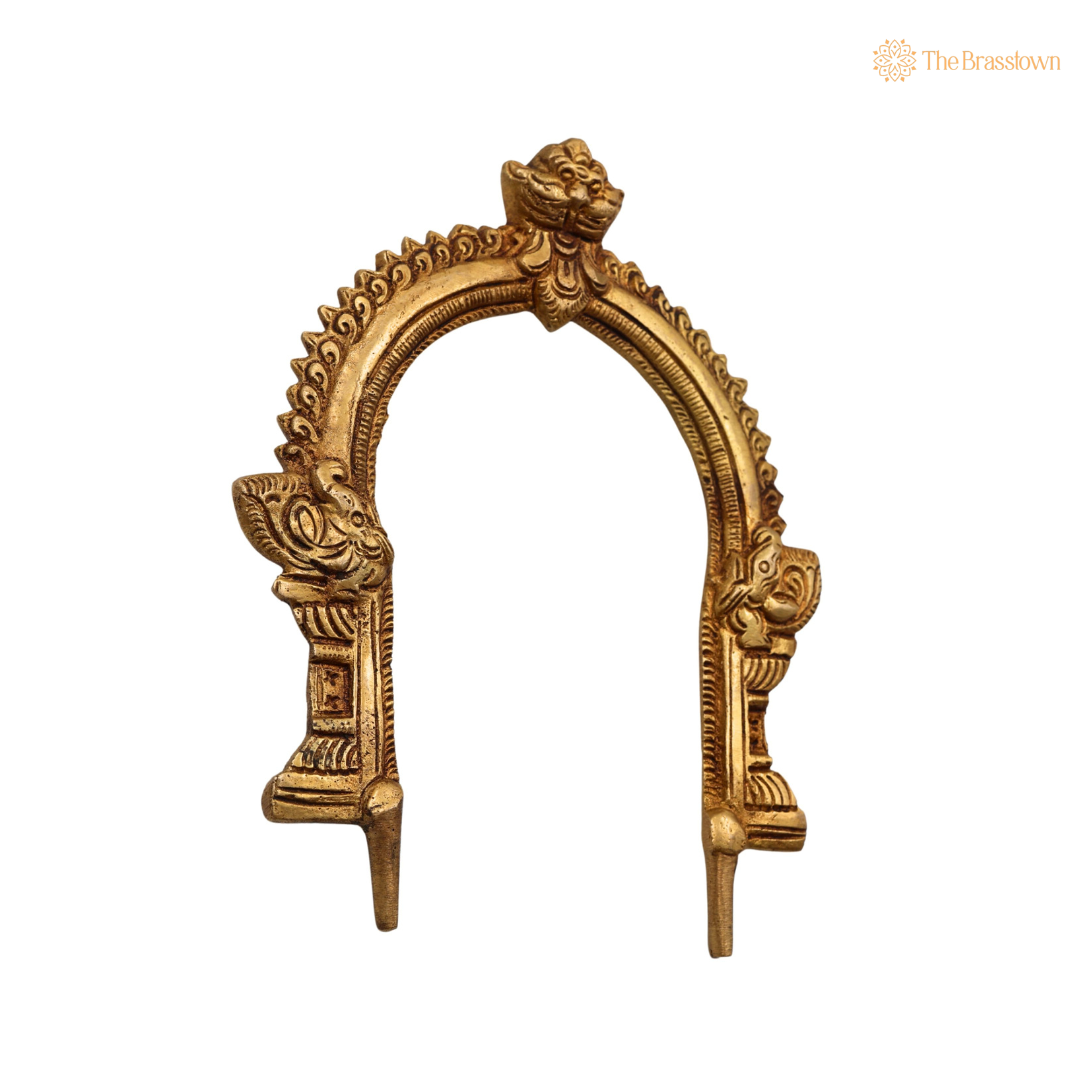 Brass Prabhavali Arch Frame 6.5 Inch closeup – intricate craftsmanship