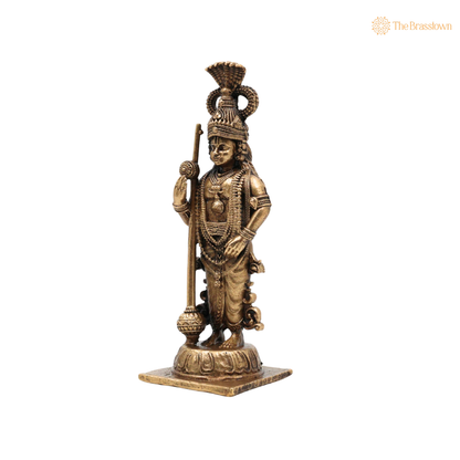 Brass Udupi Krishna Idol 4 Inch closeup – intricate craftsmanship