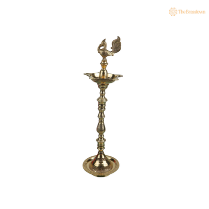 Traditional Handcrafted Brass Kuthu Vilakku – Traditional Diya Lamp for Pooja, Temple &amp; Home Décor 24 Inch