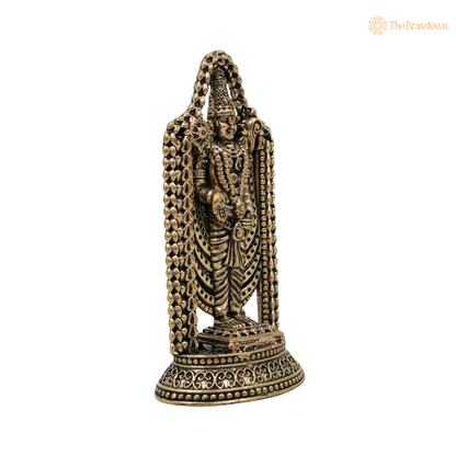 Brass Venkateshvara Idol WIth Frame 3.5 Inch closeup – intricate craftsmanship