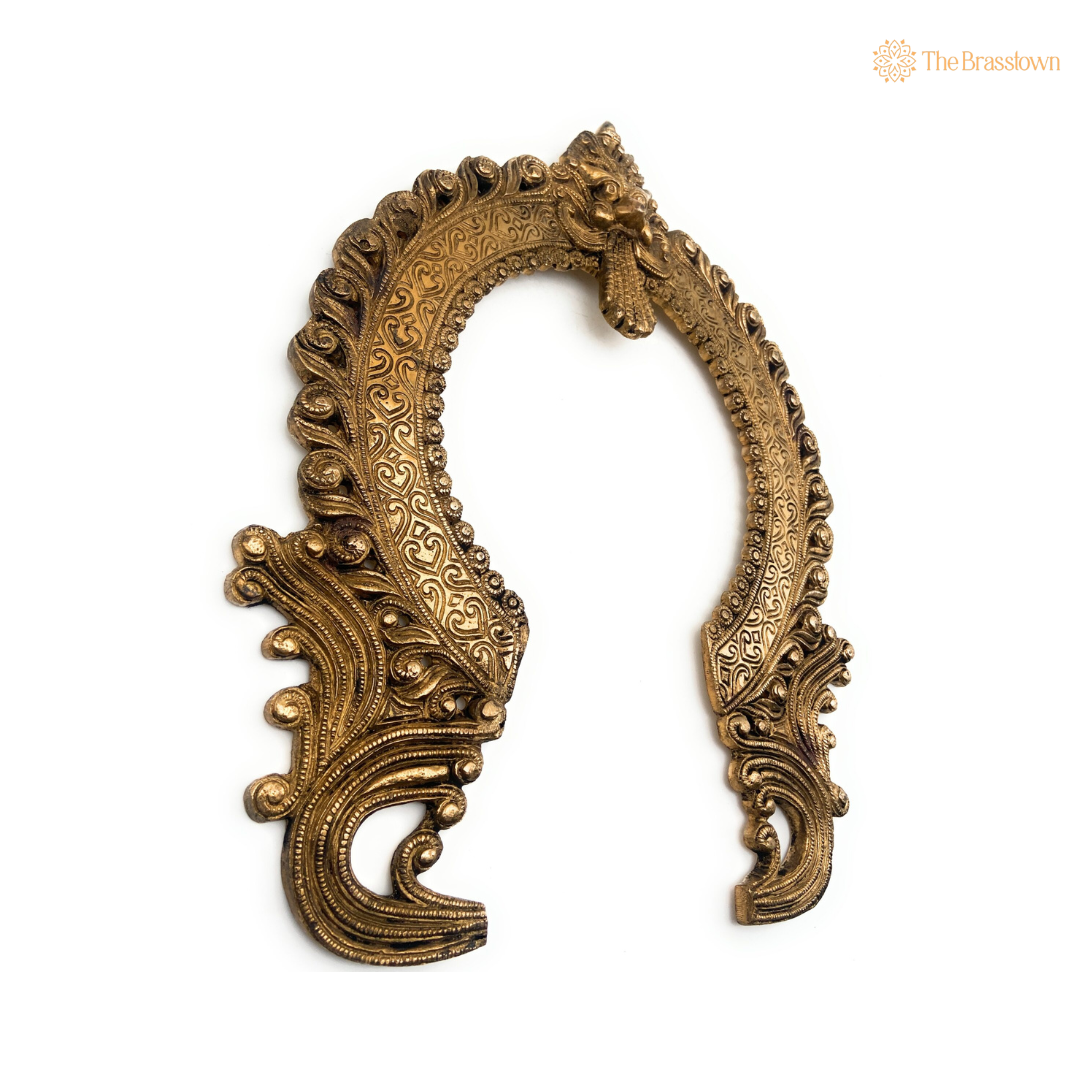 Antique Brass Arch Frame with Mythical Motifs 14.5 Inch