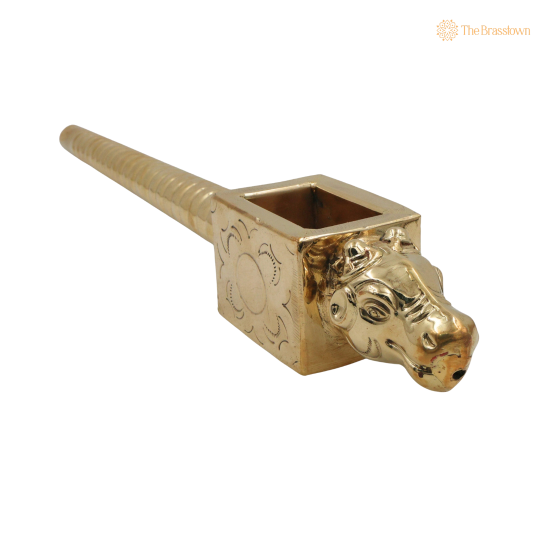 Brass Nandi Havan Spoon – Peetal Pooja Spoon for Homa, Yagna, Agnihotra &amp; Vedic Rituals 3 Inch
