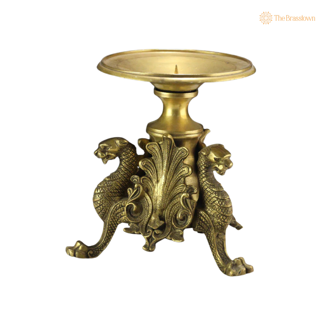 Handcrafted Brass Nandi Idol on 7 Inch closeup – intricate craftsmanship