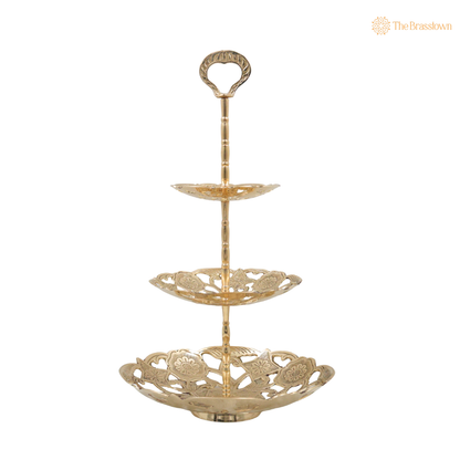 Handcrafted Brass Dry Fruit Stand – Decorative Peetal Dry Fruit Box &amp; Serving Tray for Home Décor, Festive Serving &amp; Gifting  Product Description 15.5 Inch