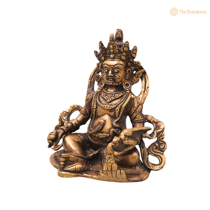 Handcrafted Brass Kubera Idol – Handcrafted Vaishravana Wealth Murti for Vastu, Pooja, Home Mandir, Décor &amp; Spiritual Gifting 6.5 Inch