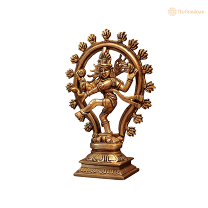 Handcrafted Brass Natraj Superfine Idol 10 Inch closeup – intricate craftsmanship
