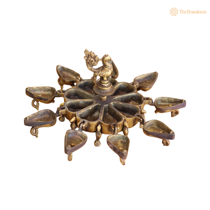 Handcrafted Brass Sindur Storage Box 6 Inch closeup – intricate craftsmanship