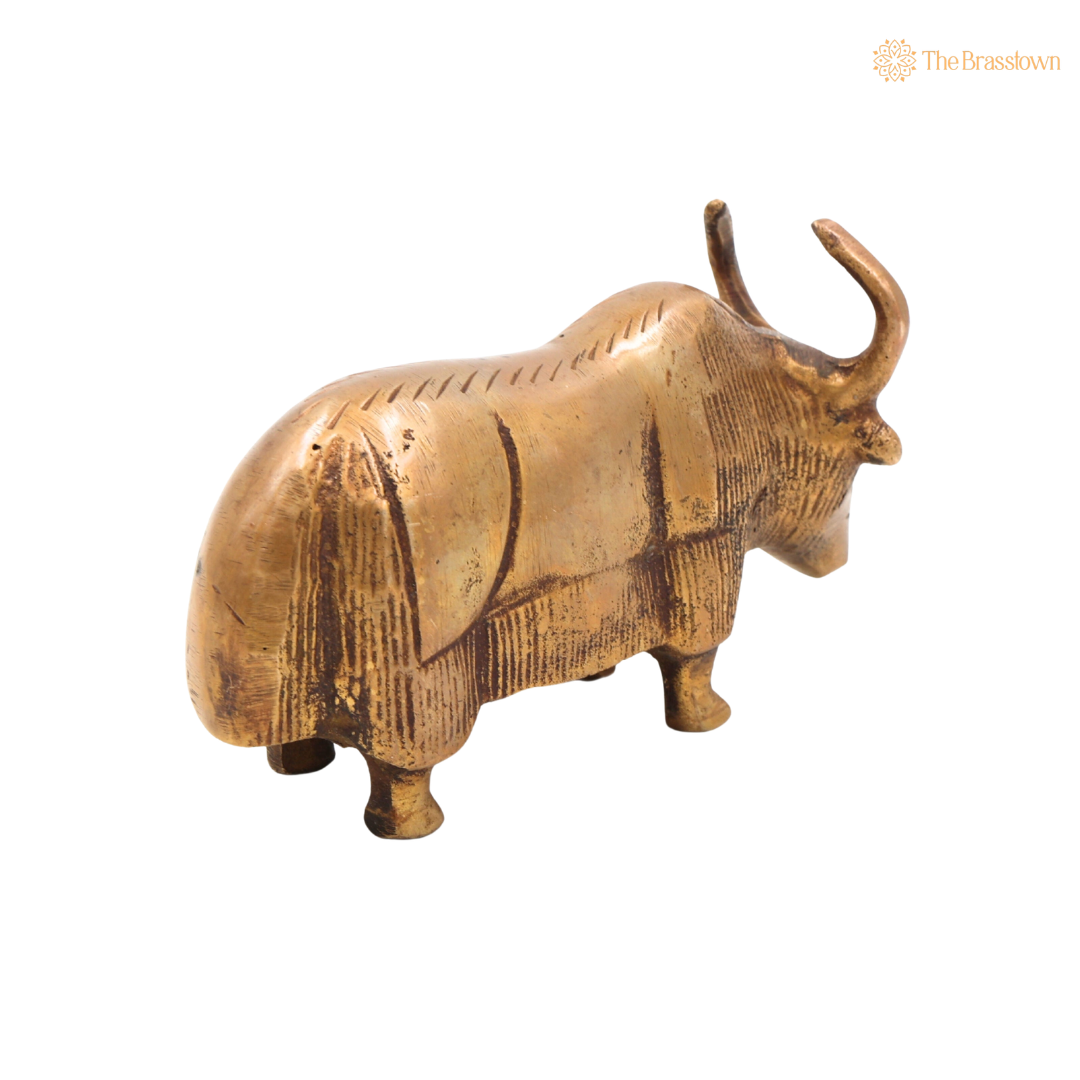 Handcrafted Brass Yak Sculpture – Himalayan Animal Figurine, Antique Brass Home Décor, Strength &amp; Prosperity Symbol 2.5 Inch