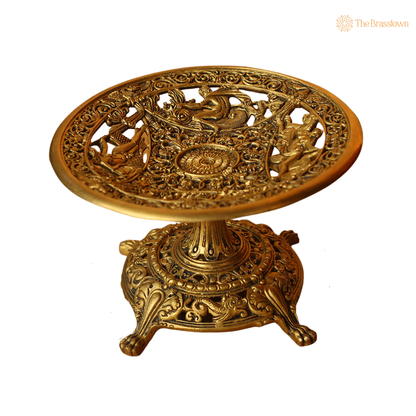 Handcrafted Brass Coffee Table Tray 5.5 Inch closeup – intricate craftsmanship