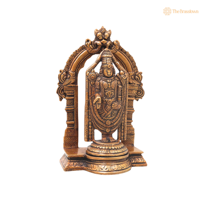 Brass Venkateswara Balaji Govinda Tirupati Idol – Tirupati Balaji Statue for Puja &amp; Home Mandir 8.5 Inch