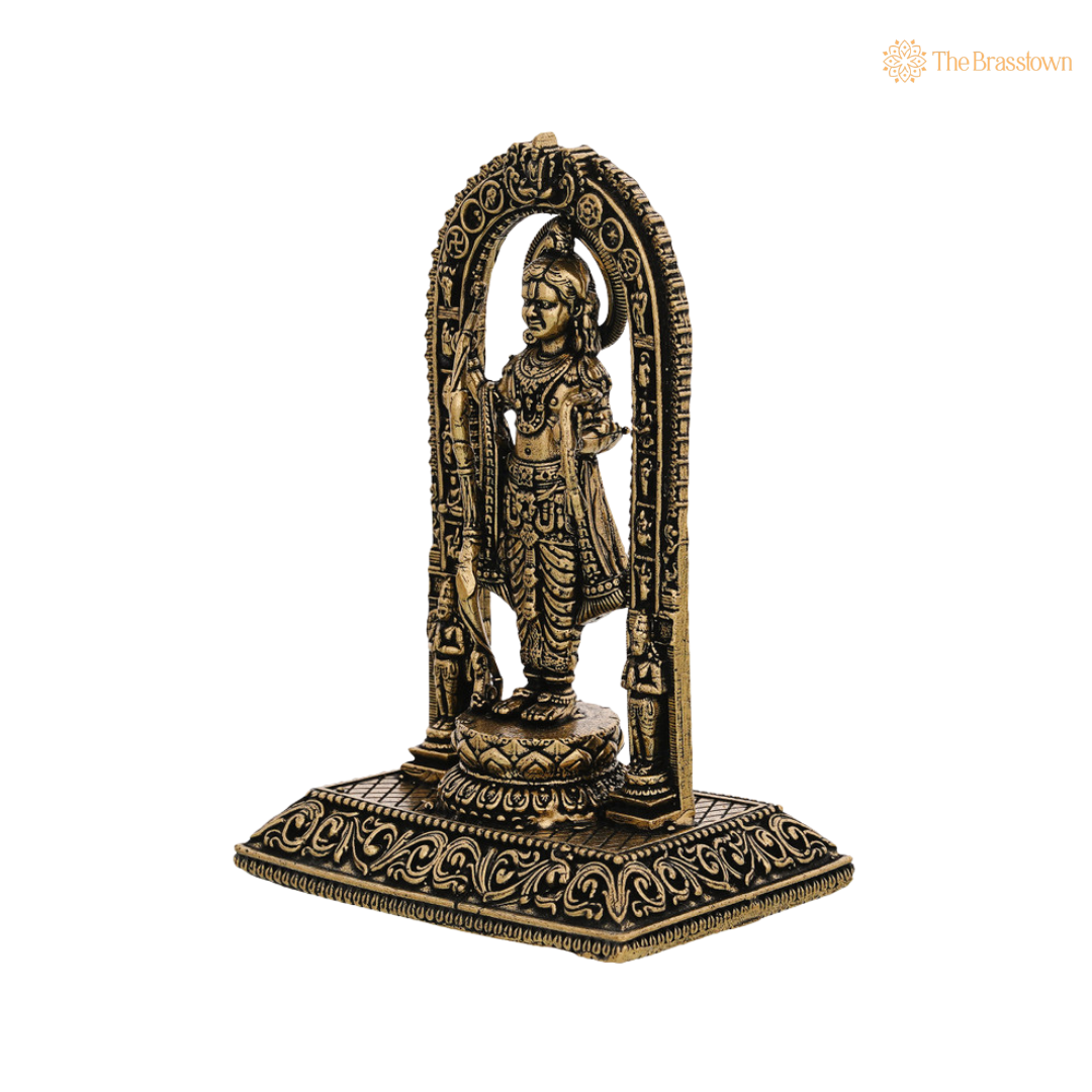 Brass Ram Lalla Idol 4 Inch closeup – intricate craftsmanship