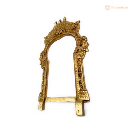 Antique Brass Temple Arch with Intricate Motifs 12 Inch