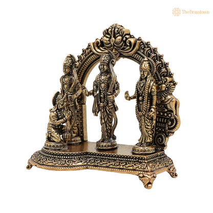 Brass Ram Darbar Idol 3 Inch closeup – intricate craftsmanship