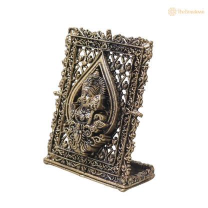 Brass Kartik (Murugan) Panel – Fine Handcrafted Lord Murugan Wall Plaque for Car Dashboard, Home Décor &amp; Spiritual Blessings 3 Inch