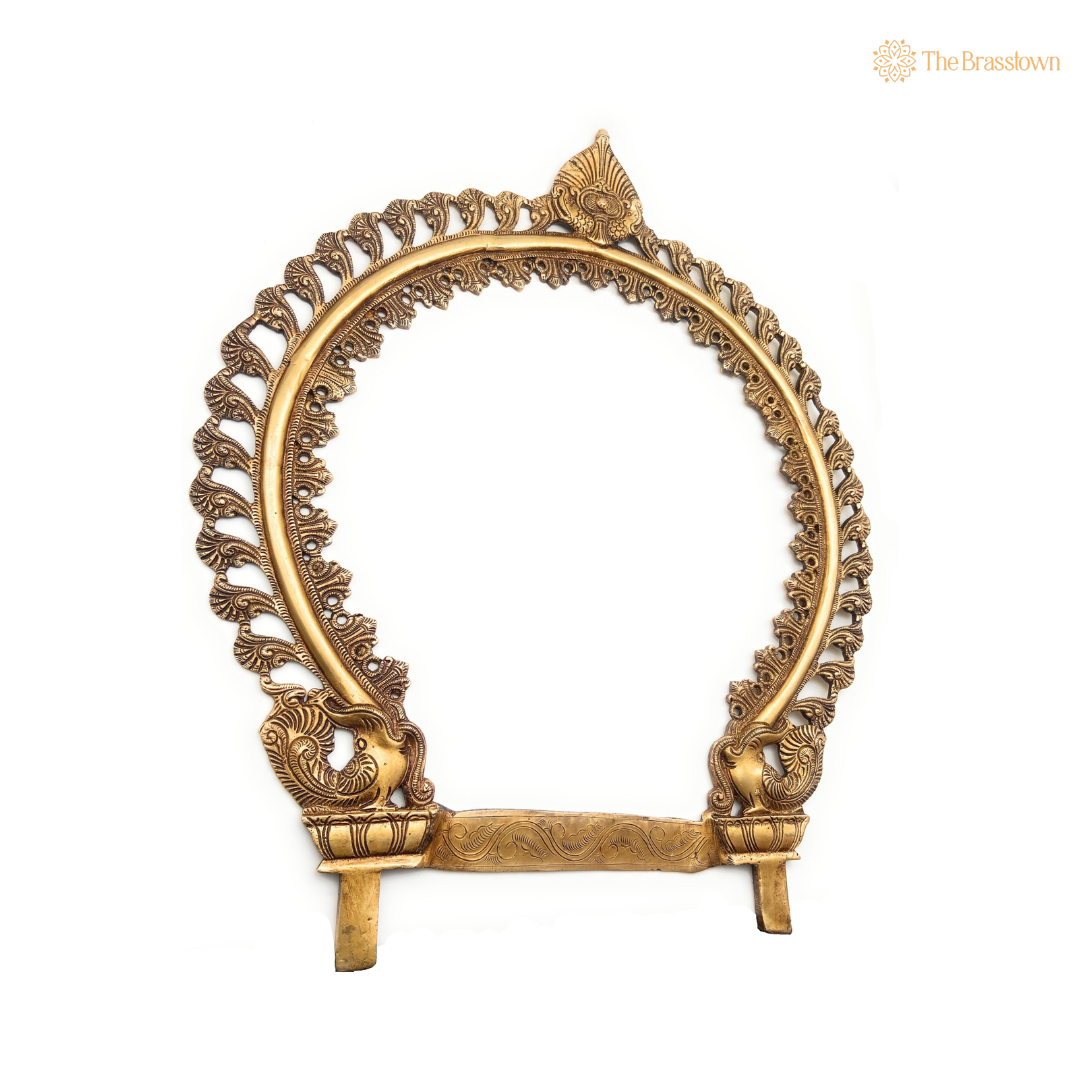 Traditional Brass Leaf Motif Arch Frame 9 Inch