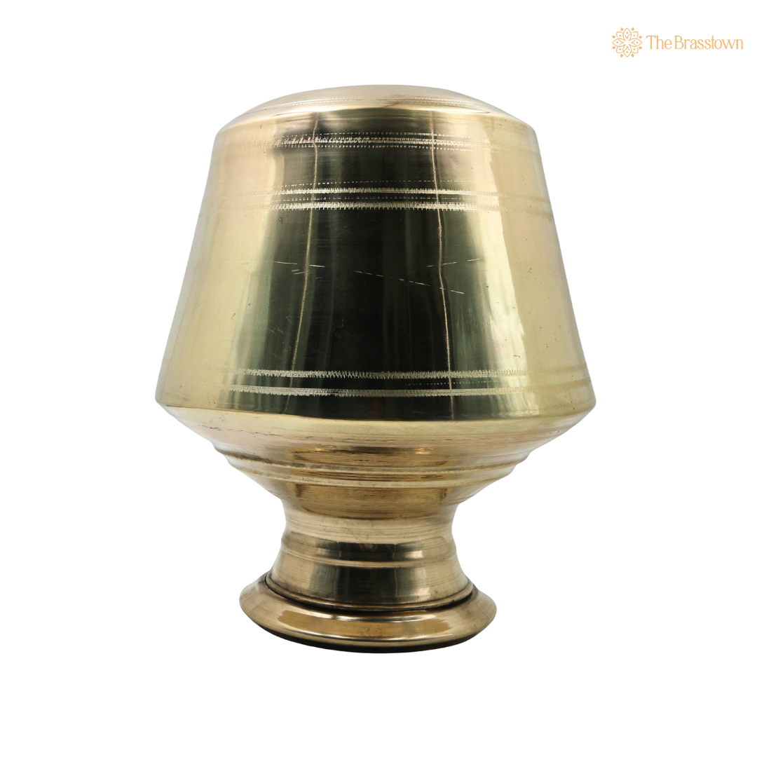 Unique Brass Water Pot Kalash Jal Patra For Pooja – Traditional Pital Gangajali Kamandal for Puja, Ganga Jal Storage, Rishi Muni Kalash &amp; Hindu Rituals 10 Inch