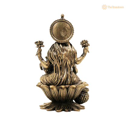 Brass Mahalakshmi Idol 4 Inch – home mandir puja decor India