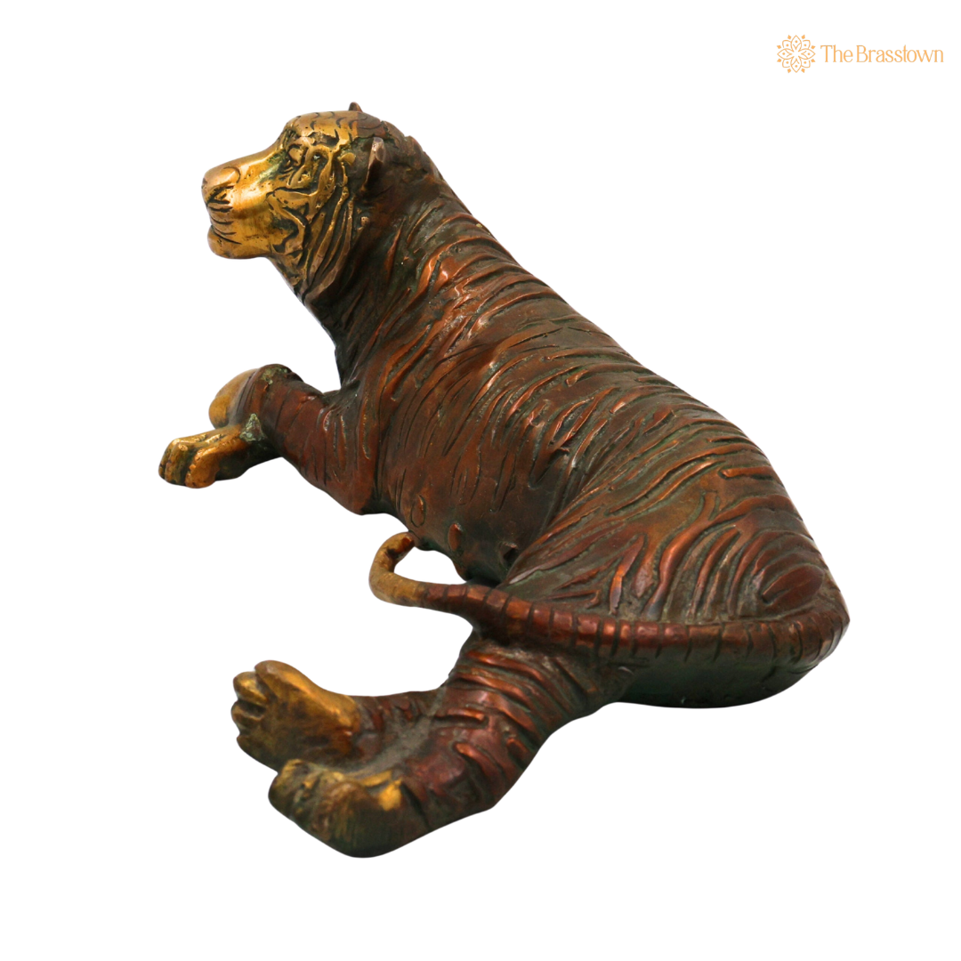 Brass Royal Tigress Idol 4 Inch closeup – intricate craftsmanship