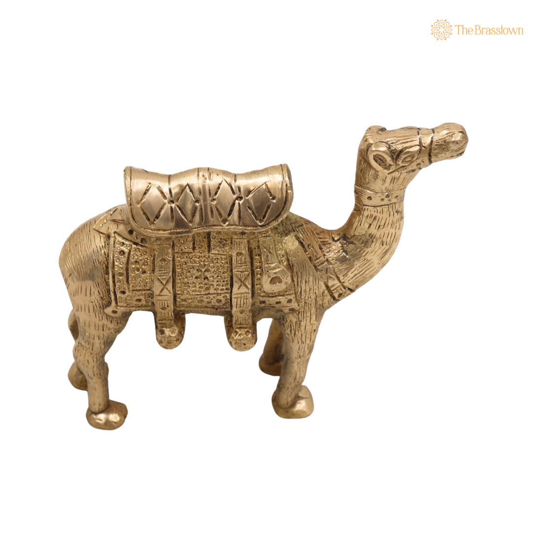 Brass Handcrafted Camel Idol 5.5 Inch closeup – intricate craftsmanship