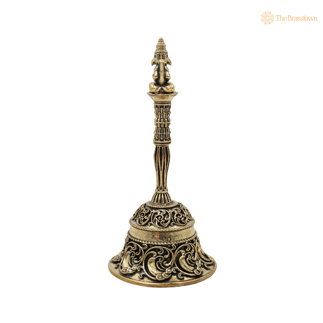 Brass Garuda Bell 4.5 Inch closeup – intricate craftsmanship