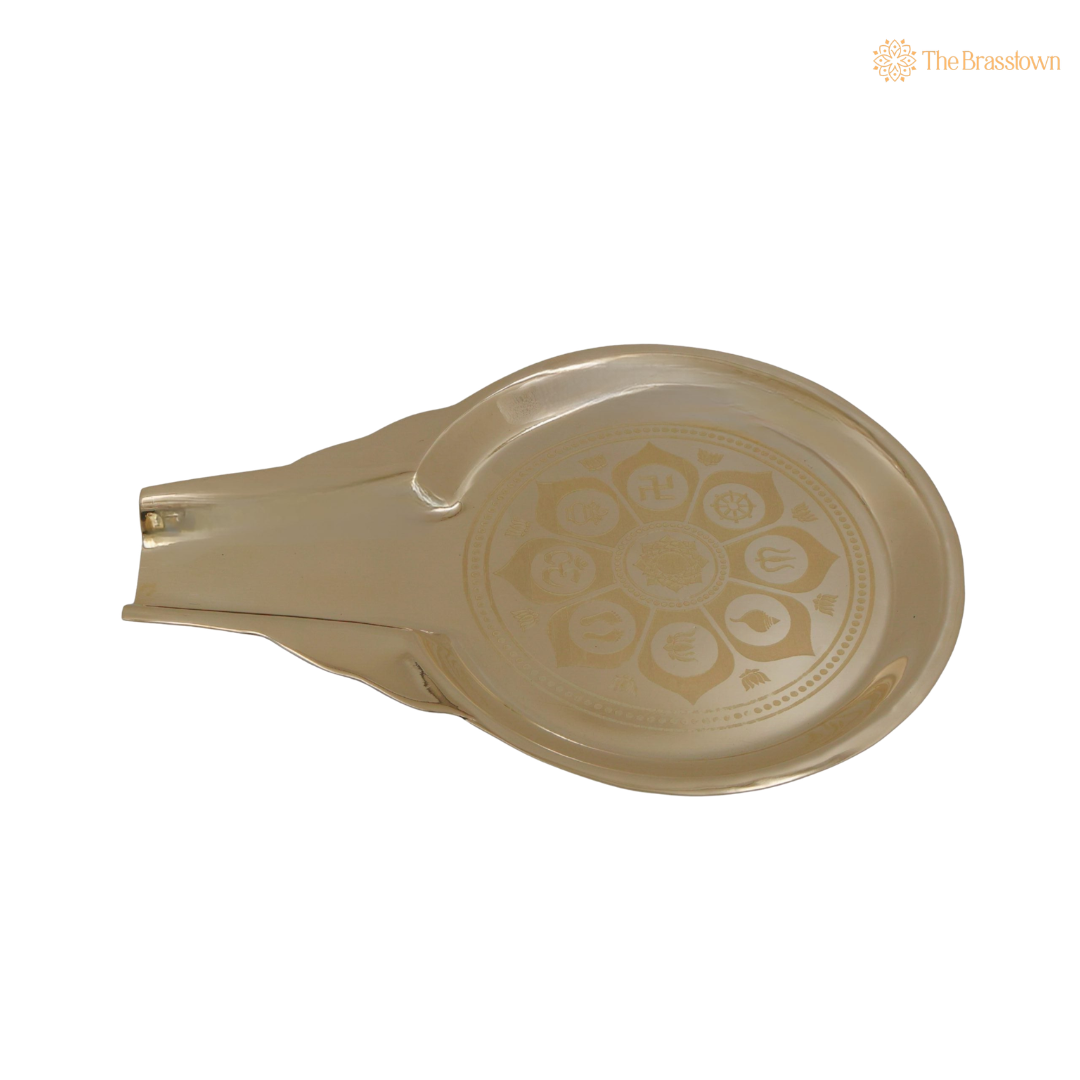 Traditional Brass Abhisheka Patra – Traditional Abhishekam Somasutra Vessel for Deity Worship, Mandir Rituals &amp; Home Puja 1 Inch