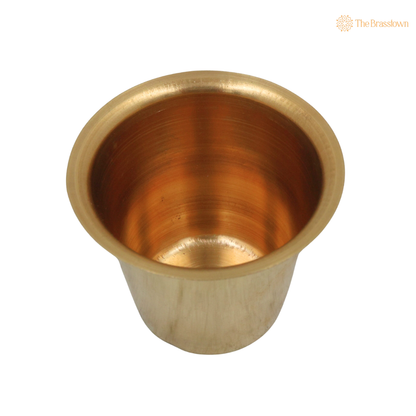 Brass Tumbler – Peetal Tea &amp; Coffee Cup with Heat Retention for Café, Restaurant, Home &amp; Coffee Counter Display 2.5 Inch