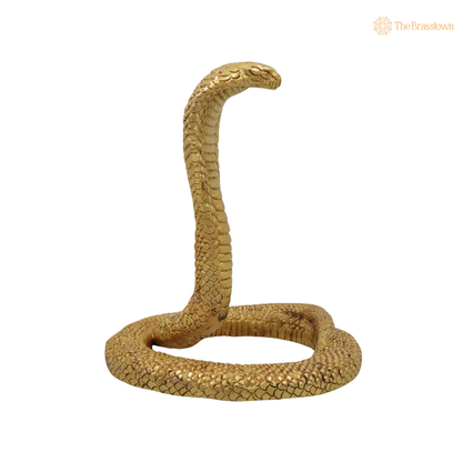 Brass Snake Handcrafted Naag Devta Idol – Unique Naag Devta Murti for Pooja, Vastu, Home Mandir, Spiritual Décor &amp; Traditional Gifting 7.5 Inch