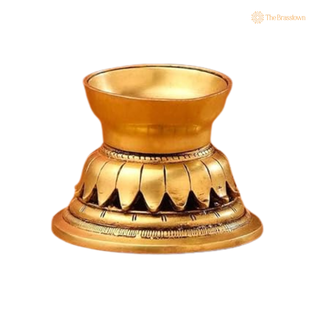 Brass Blooming Lotus Diya 3 Inch – home mandir puja decor India