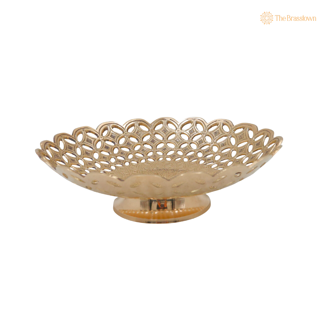 Traditional Handcrafted Brass Fruit Bowl – Traditional Peetal Decorative Dry Fruit Bowl for Dining Table, Home Décor &amp; Centerpiece 3 Inch