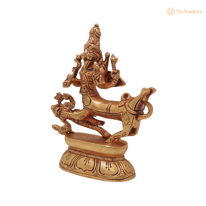 Brass Shiva Sharabha Avatar Idol 5.5 Inch closeup – intricate craftsmanship