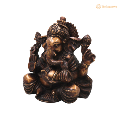 Handcrafted Brass Ganesha Ganapati Vinayaka Idol – Chola Style Ganapati Vinayaka Murti for Pooja, Home Mandir, Décor &amp; Gifting 10 Inch