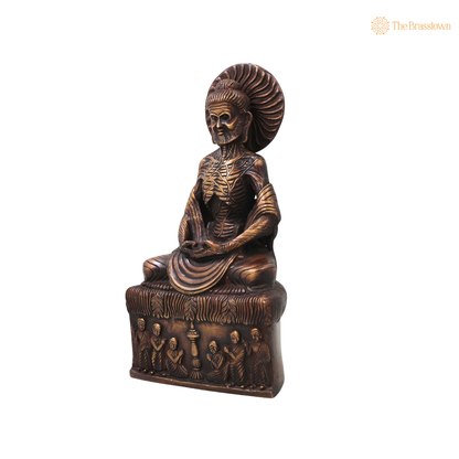 Brass Maitreya Fasting Buddha Idol – Handcrafted Future Buddha Ajita Bodhisattva Murti for Pooja, Home Décor &amp; Spiritual Gifting 12.5 Inch