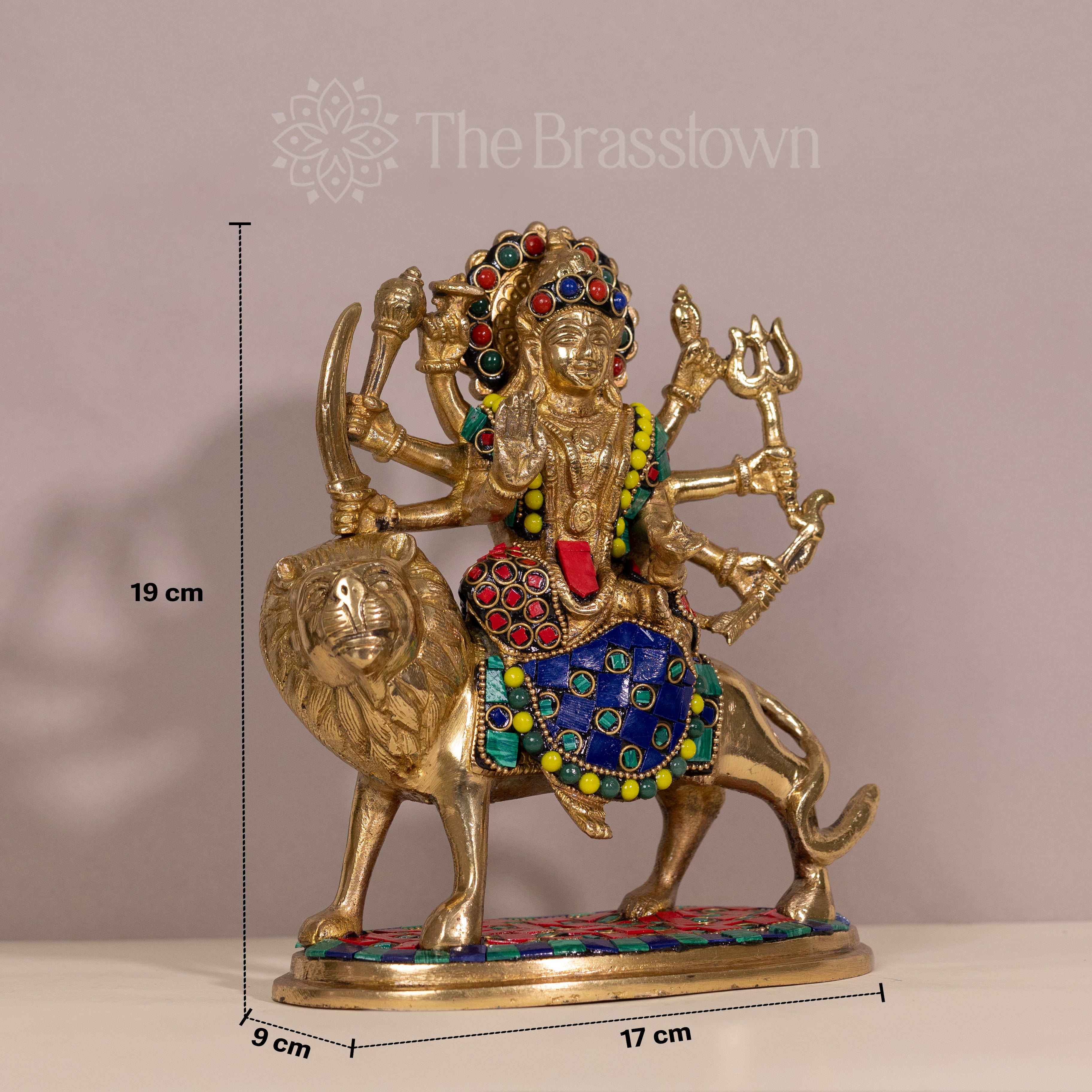 Brass Durga Ji Stone