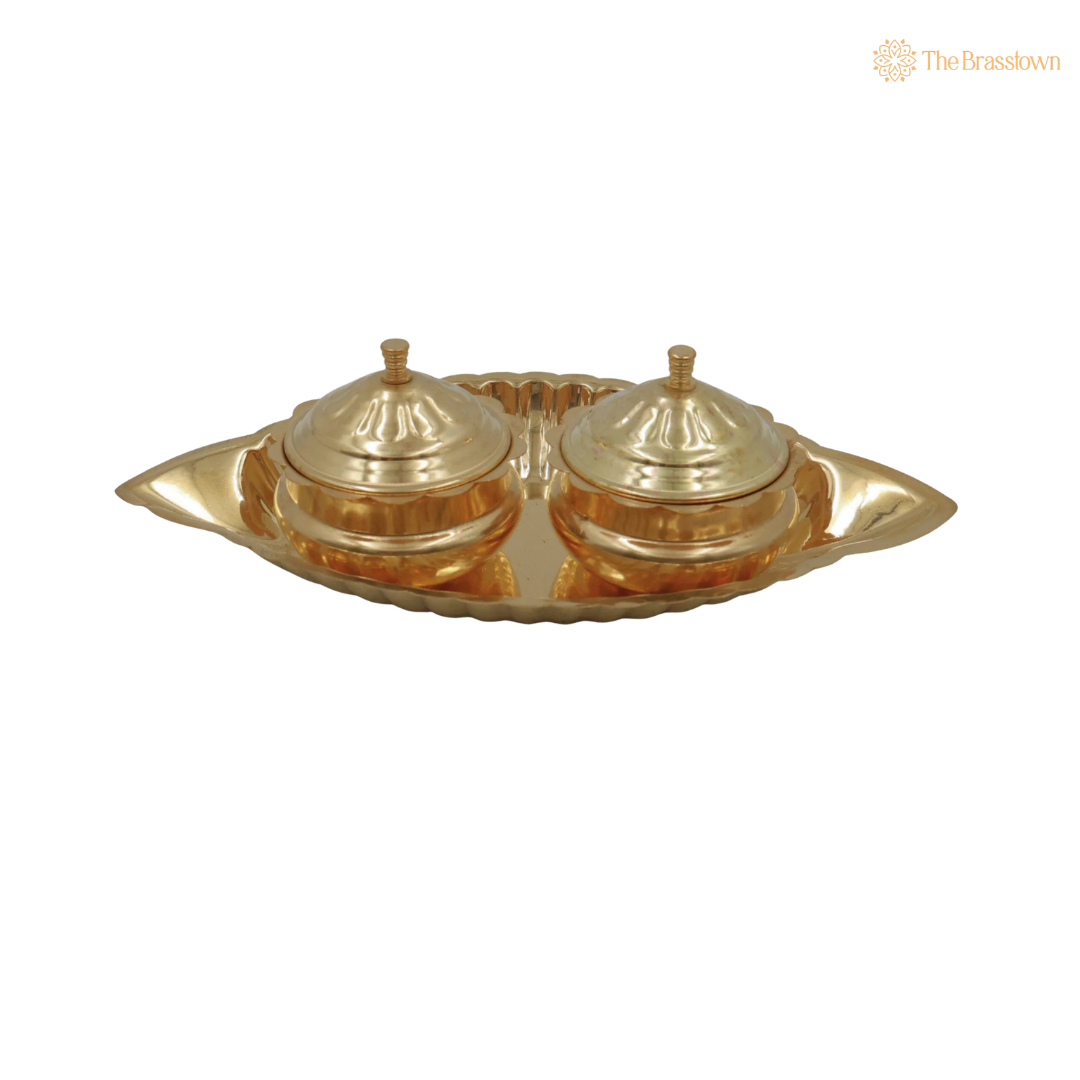 Traditional Handcrafted Brass Kumkum Bowl – Traditional Peetal Kumkum Holder for Pooja, Temple &amp; Home Décor 2.5 Inch