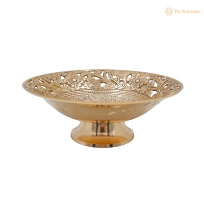 Handcrafted Brass Fruit Bowl – Traditional Peetal Decorative Dry Fruit Bowl for Dining Table, Home Décor &amp; Centerpiece 8 Inch