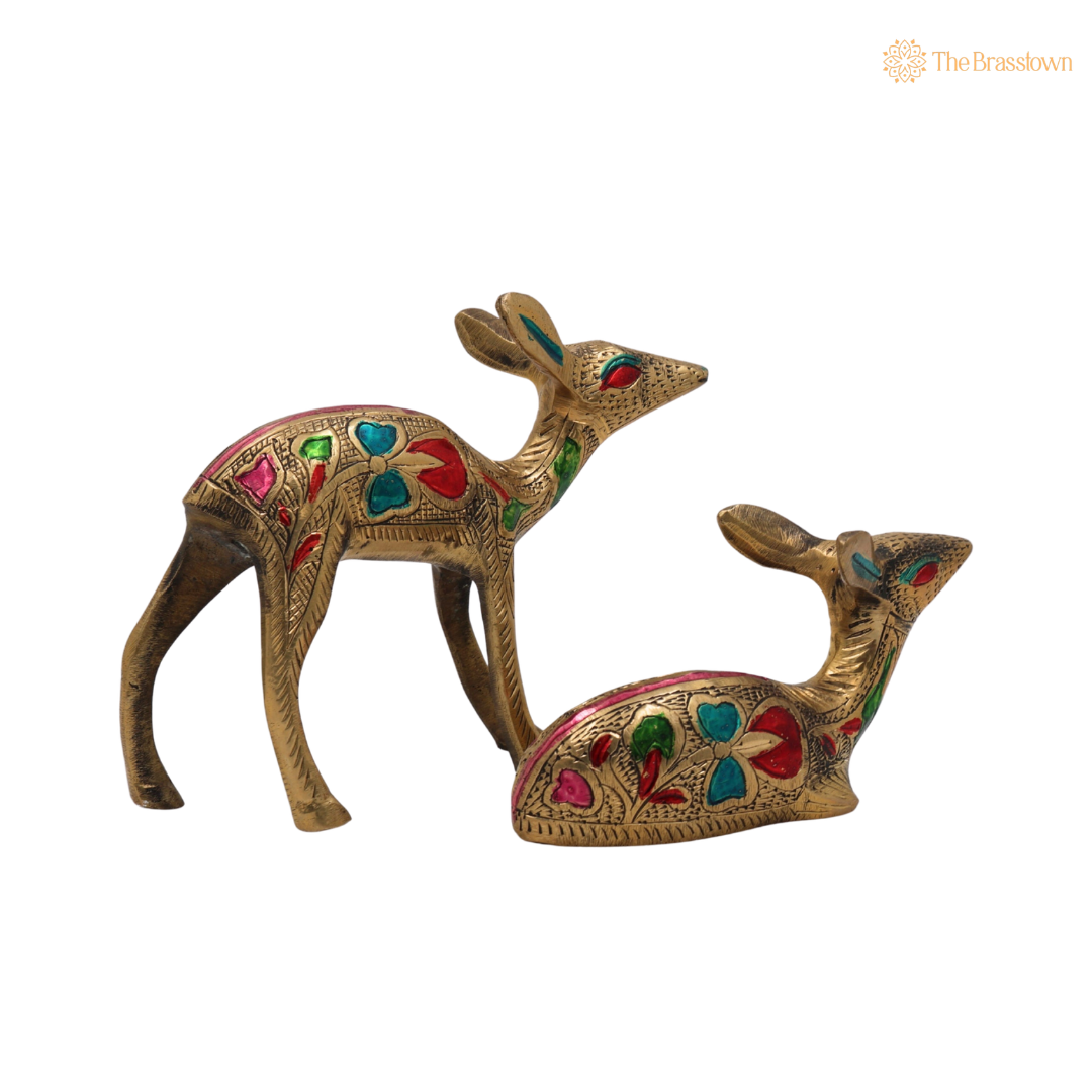 Brass Handcrafted Set of 2 4.5 Inch closeup – intricate craftsmanship