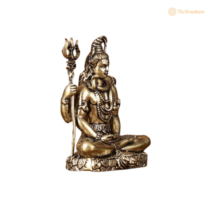 Brass Lord Shiva Idol 2 Inch closeup – intricate craftsmanship
