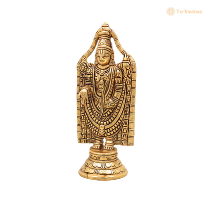 Brass Venkateswara Balaji Srinivasa Idol – Tirupati Balaji Statue for Puja &amp; Home Mandir 8.5 Inch