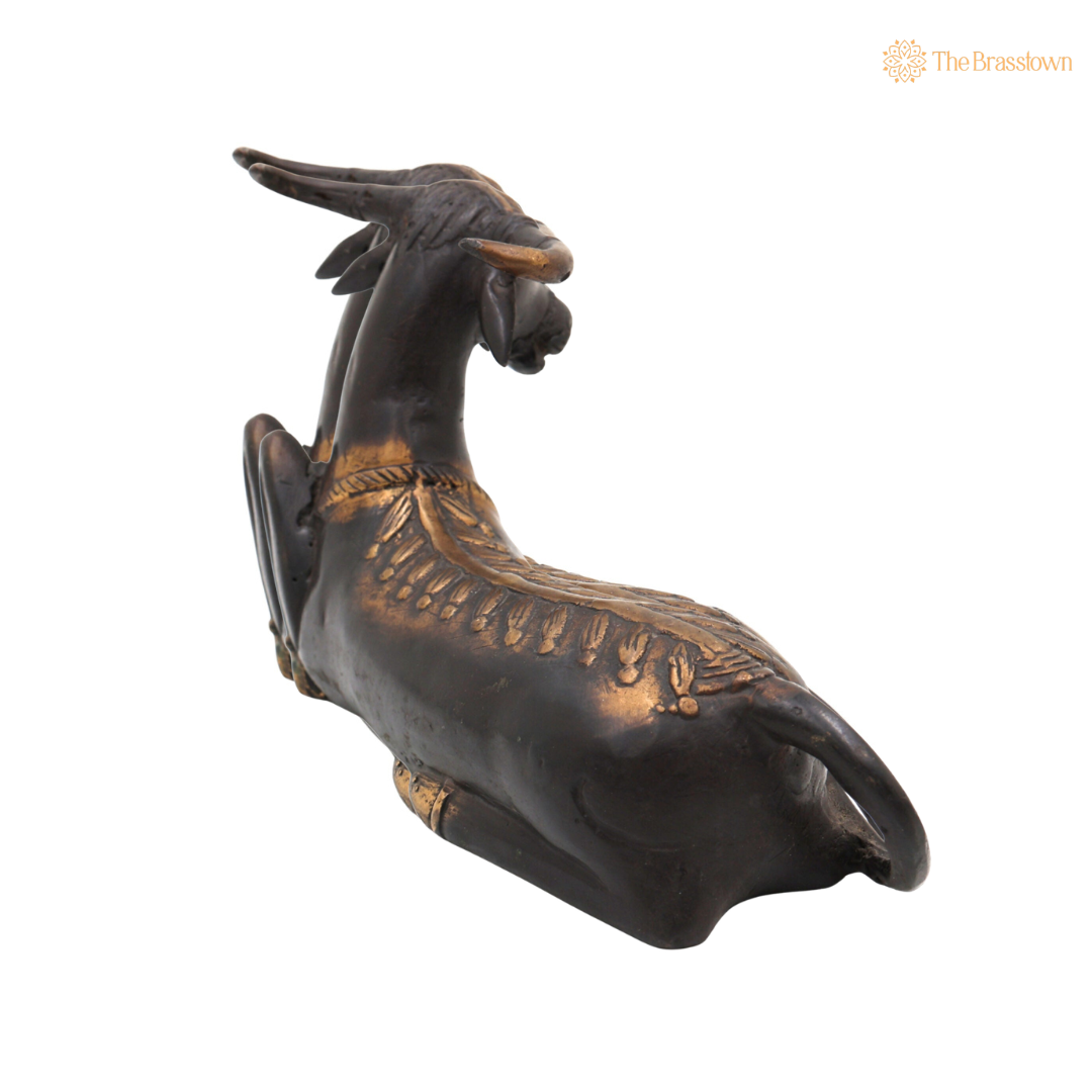 Handcrafted Brass Nandi Statue – Sacred Nandi Bull Statue for Puja &amp; Home Mandir Décor 5.5 Inch