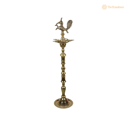 Traditional Handcrafted Brass Kuthu Vilakku – Traditional Deepam Diya Lamp for Pooja, Temple &amp; Home Décor 39 Inch