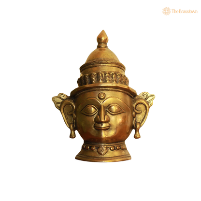 Brass Nandi Idol 9.5 Inch closeup – intricate craftsmanship