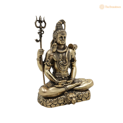 Brass Shiva Idol 4.5 Inch closeup – intricate craftsmanship