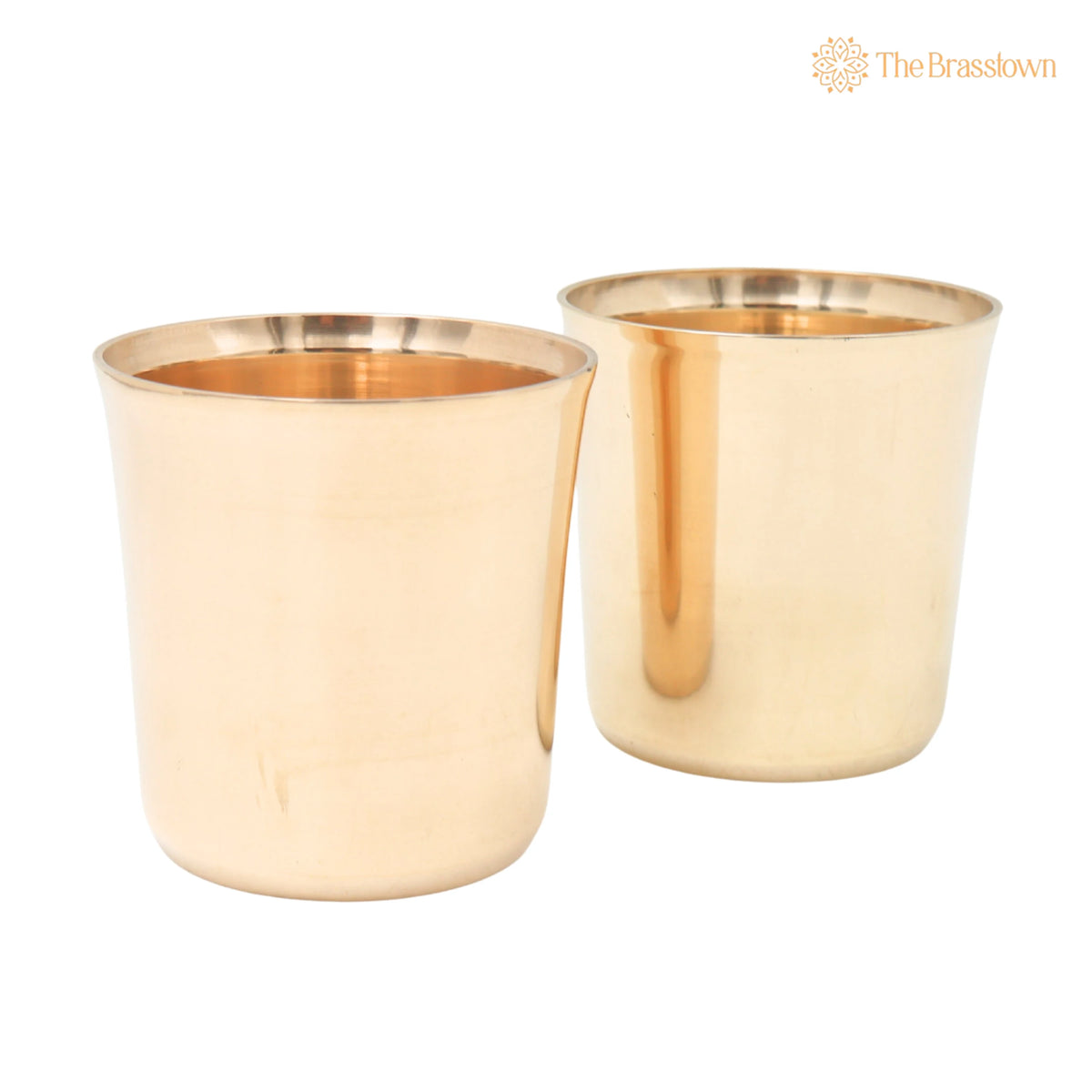 Bronze Glass Set of 2 – Traditional Indian Drinkware Pair for Pooja, Home Decor &amp; Gifting 3 Inch 3