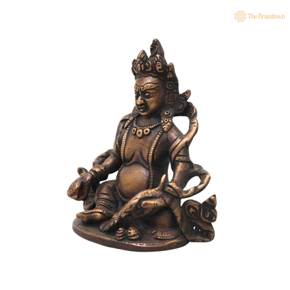 Brass Kubera Idol – Handcrafted Vaishravana Murti for Vastu, Pooja, Home Mandir, Décor &amp; Spiritual Gifting 4.5 Inch