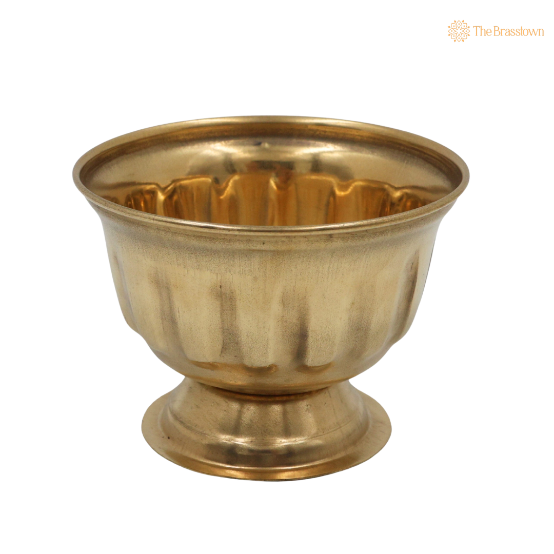 Handcrafted Brass Kumkum Bowl – Traditional Peetal Kumkum Holder for Pooja, Temple &amp; Home Décor 3 Inch