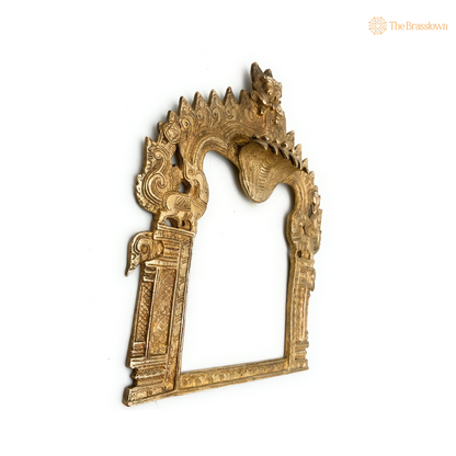 Traditional Brass Lion-Guarded Arch Frame 10.5 Inch