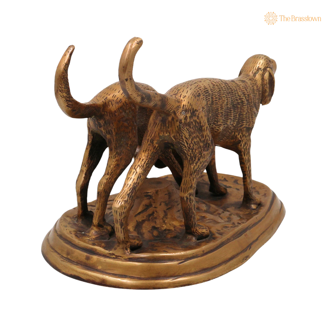 Brass Dog Idol 6 Inch closeup – intricate craftsmanship