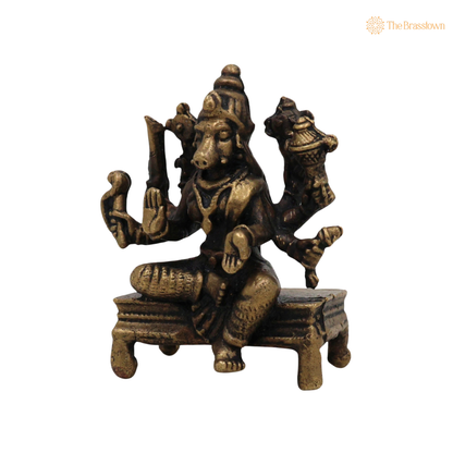 Brass Varahi Amman Idol 1.5 Inch closeup – intricate craftsmanship