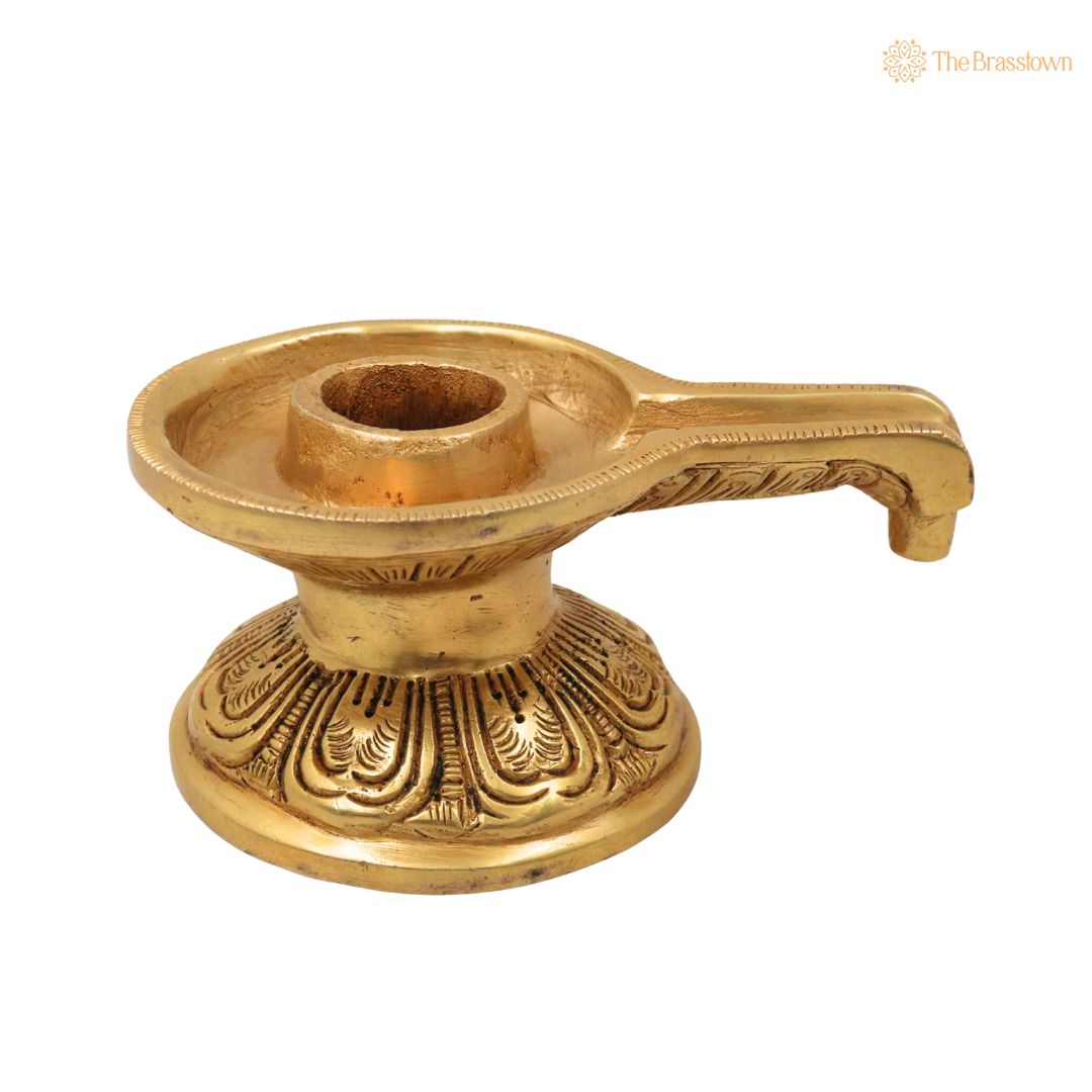 Brass Saligrama Stand Peetham – Traditional Shaligram Shila Peedam for Vishnu Narayana Pooja, Mandir &amp; Vaishnava Worship 2.5 Inch