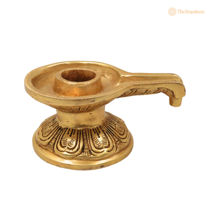 Brass Saligrama Stand Peetham – Traditional Shaligram Shila Peedam for Vishnu Narayana Pooja, Mandir &amp; Vaishnava Worship 2.5 Inch
